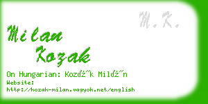 milan kozak business card